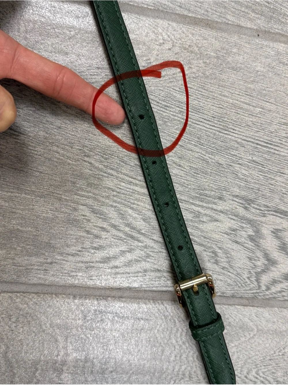 Michael Kors Authentic Replacement Leather Strap Hunter Green Gold Hardware READ
